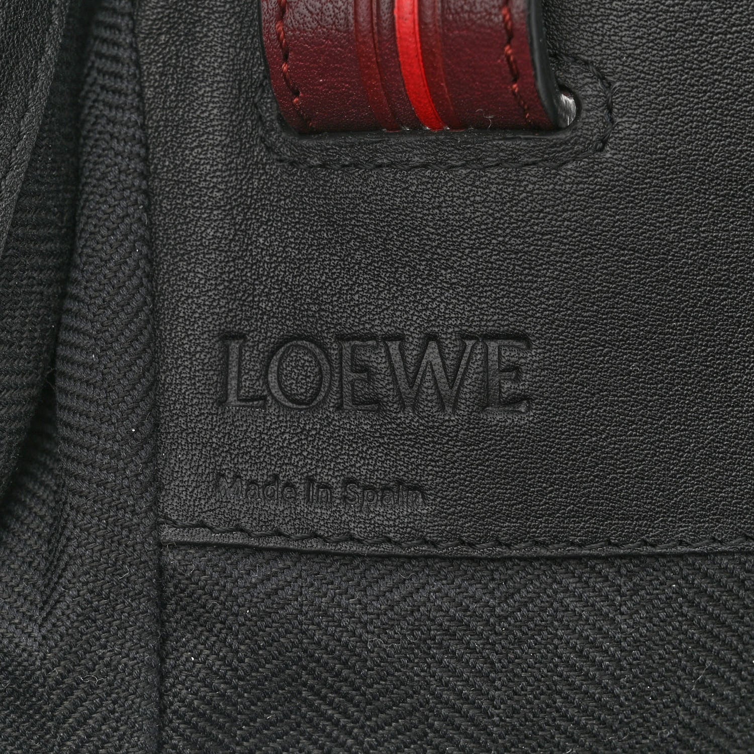 Loewe Calfskin Circle Medium Hammock Shoulder Bag Black Red 6 of 11