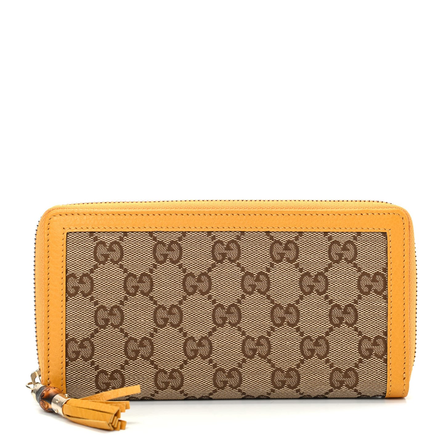 Monogram Bamboo Tassel Zip Around Wallet Yellow