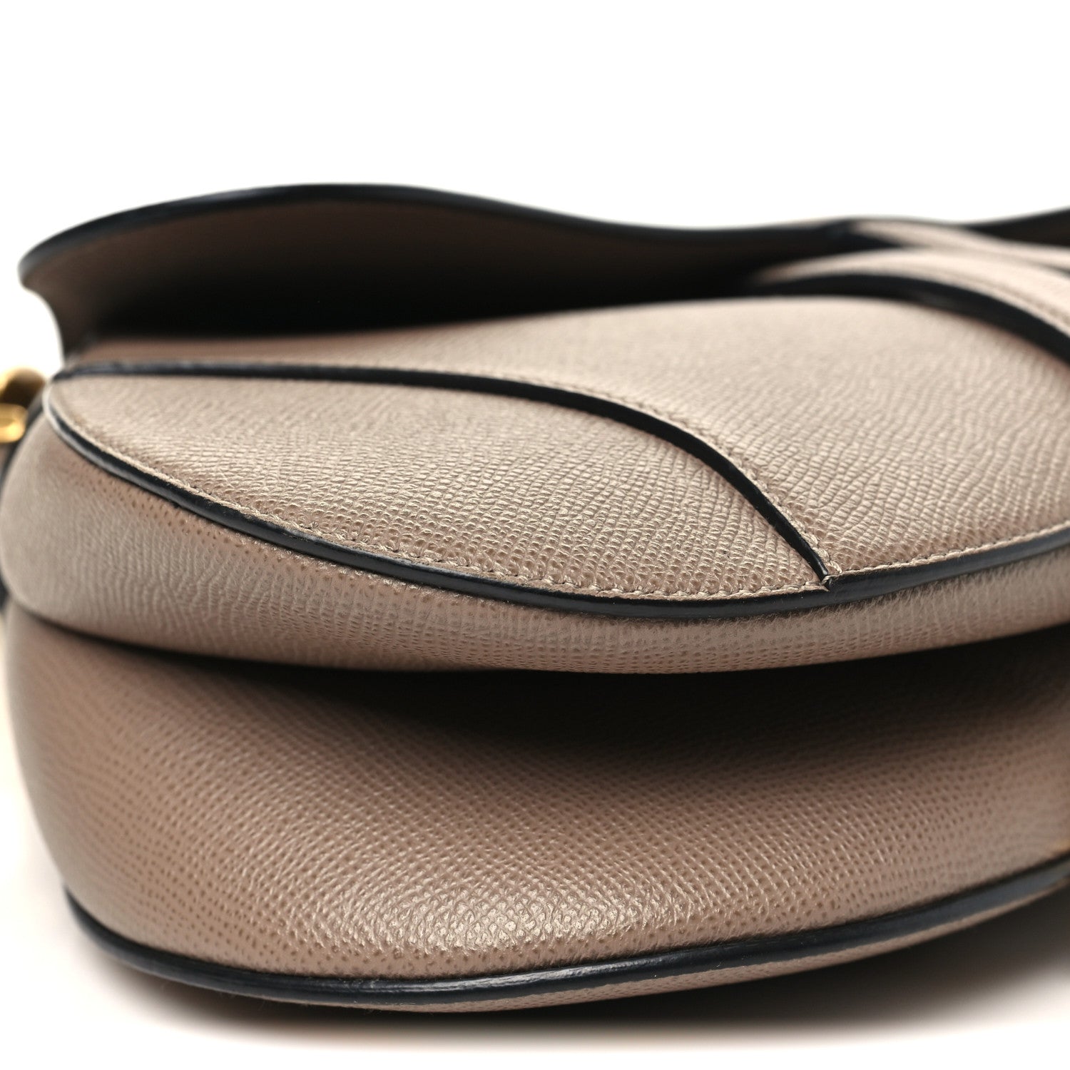 Christian Dior Grained Calfskin Saddle Bag With Strap Warm Taupe 9 of 11