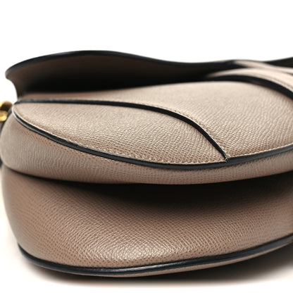 Christian Dior Grained Calfskin Saddle Bag With Strap Warm Taupe 9 of 11