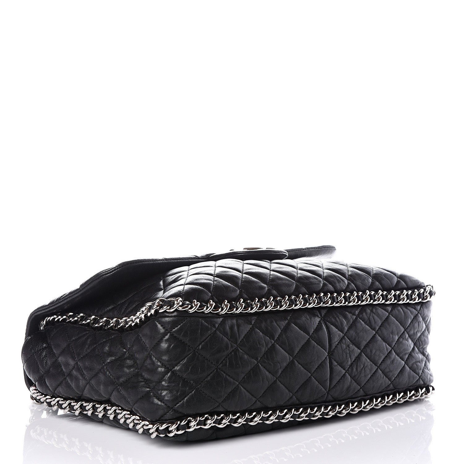 Chanel Washed Lambskin Quilted Maxi Chain Around Flap Black 3 of 9
