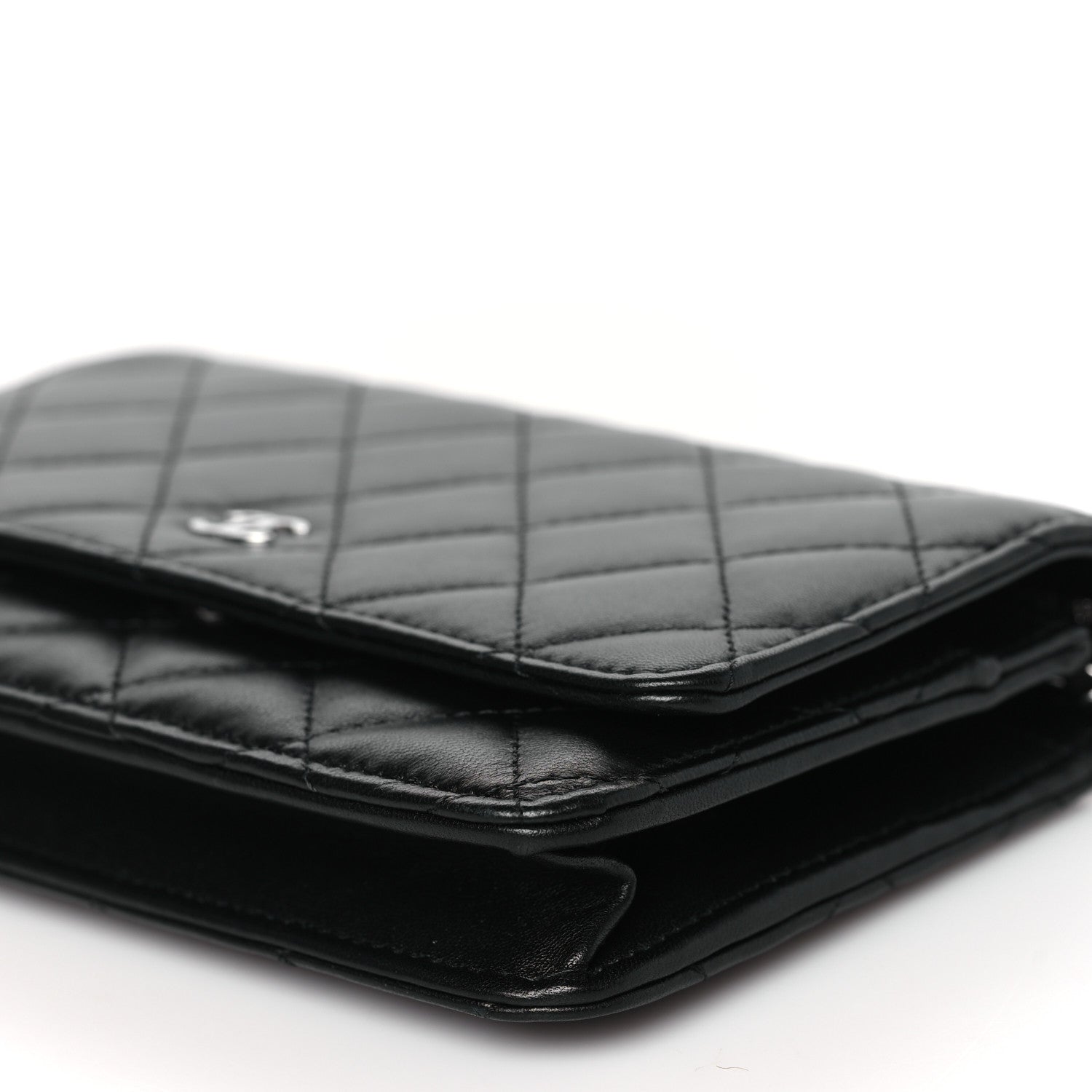 Chanel Lambskin Quilted Wallet On Chain WOC Black 10 of 12