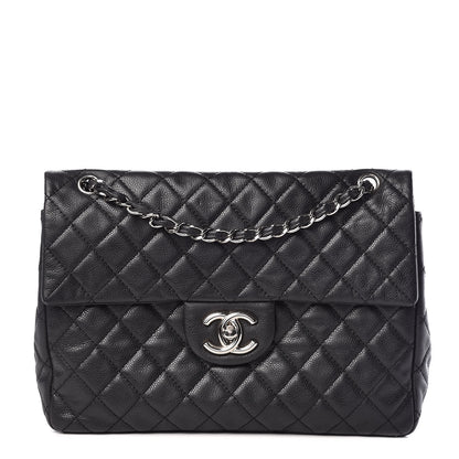 Chanel Washed Caviar Quilted Maxi Single Flap Black 1 of 10
