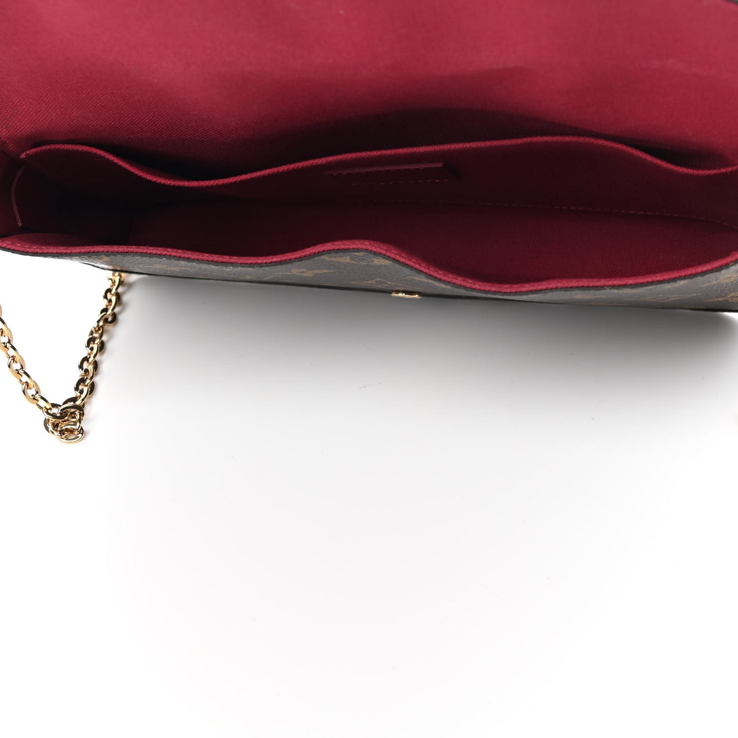 Monogram Pochette Felicie Chain Wallet Fuchsia
