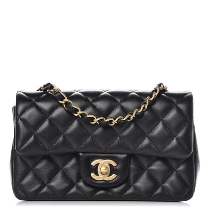 Chanel Lambskin Quilted Mini Rectangular Flap Black 1 of 8
