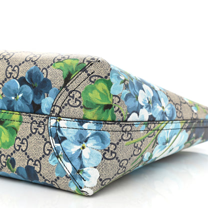 Gucci GG Supreme Monogram Blooms Small Reversible Tote Beige Blue Navy 8 of 13