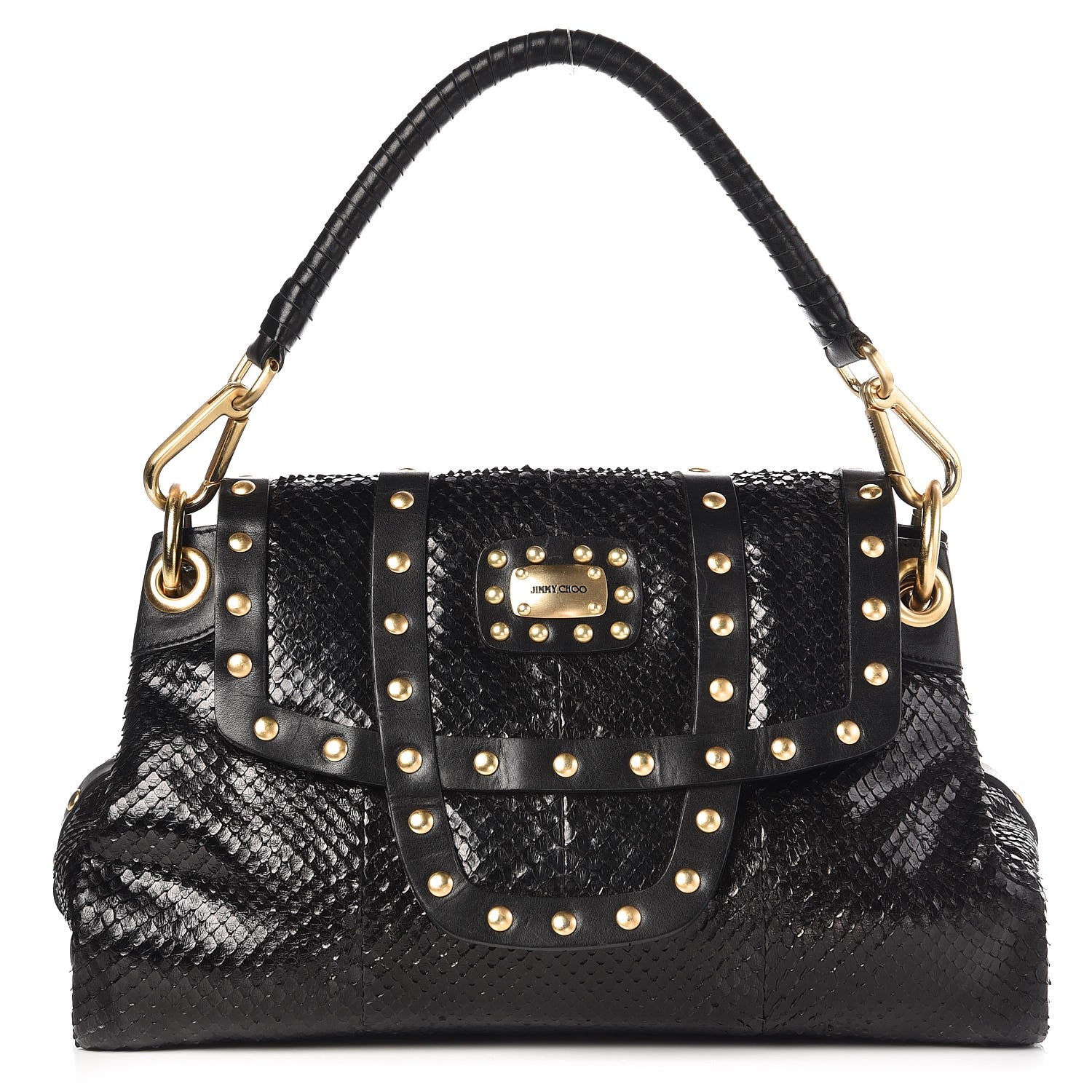 Jimmy Choo Anaconda Katy Flap Satchel Black 1 of 7