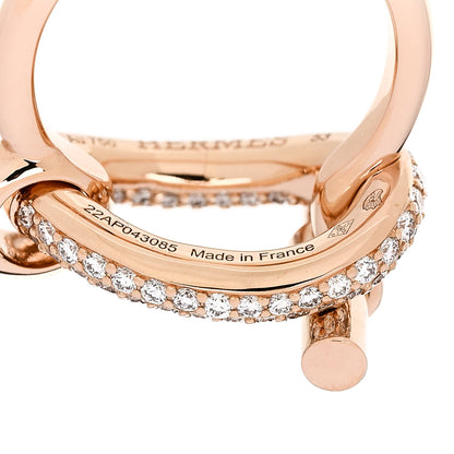 Hermes 18K Rose Gold Diamond Adage Ring 53 6.25 6 of 7