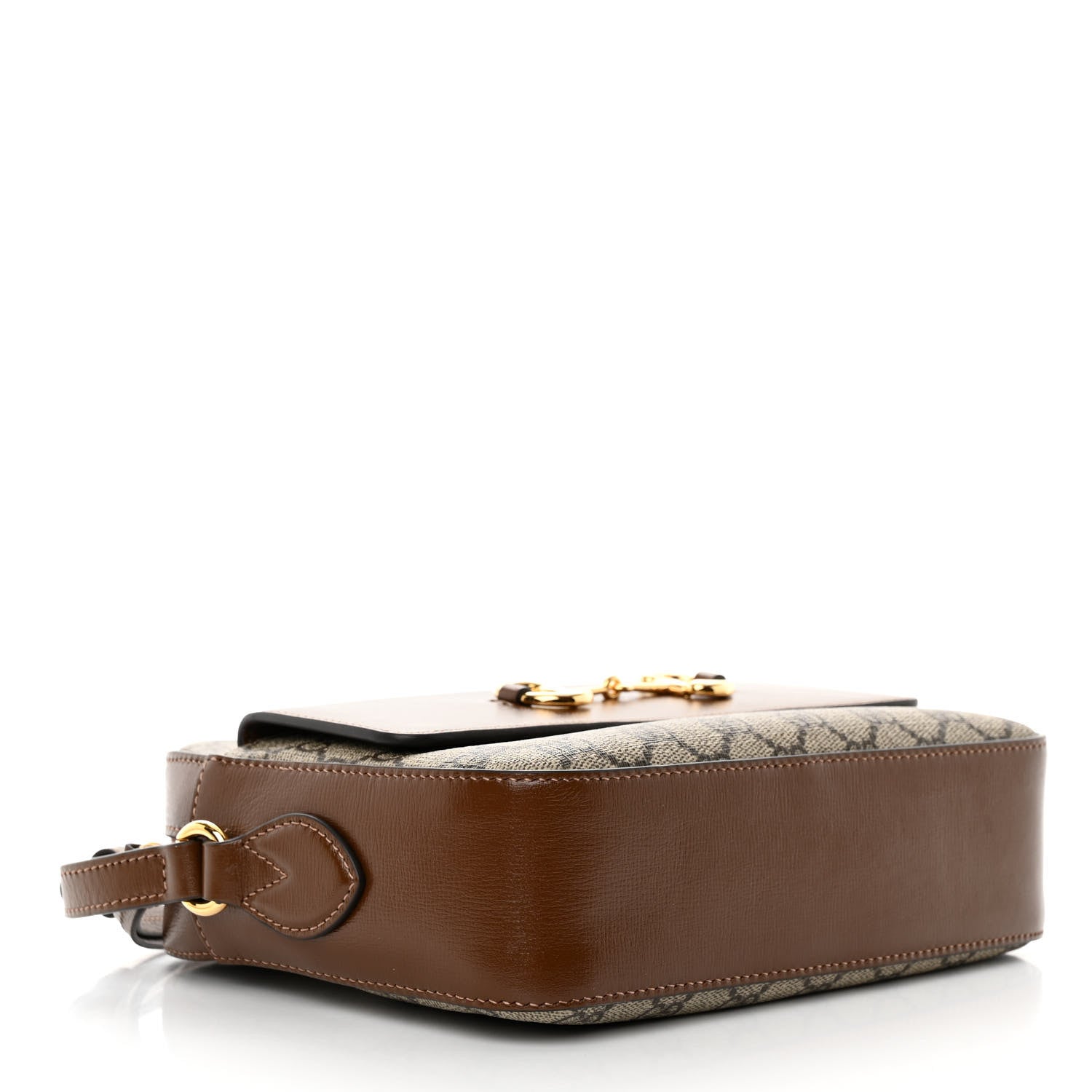 Gucci GG Supreme Monogram Small Horsebit 1955 Shoulder Bag Beige Brown Sugar 4 of 10