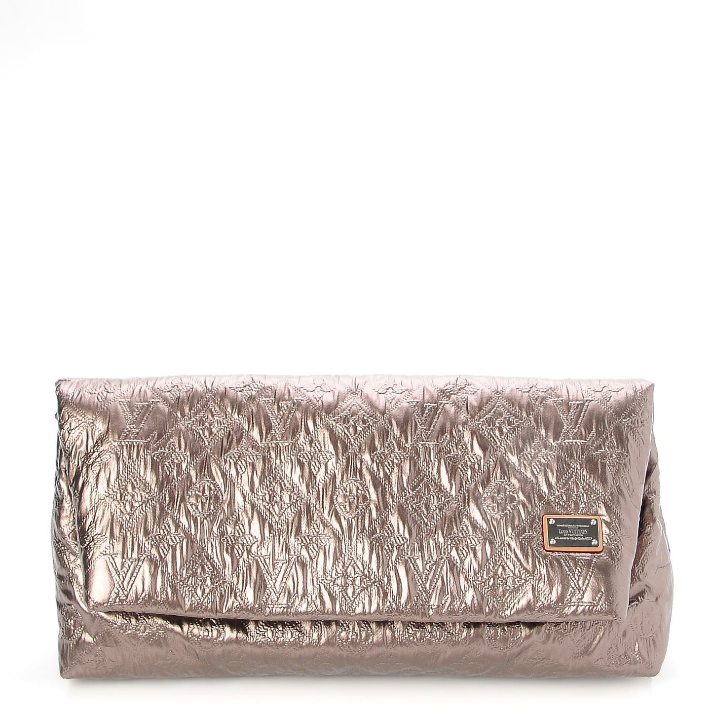 Jacquard Quilted Monogram Limelight Clutch MM Rose Gold