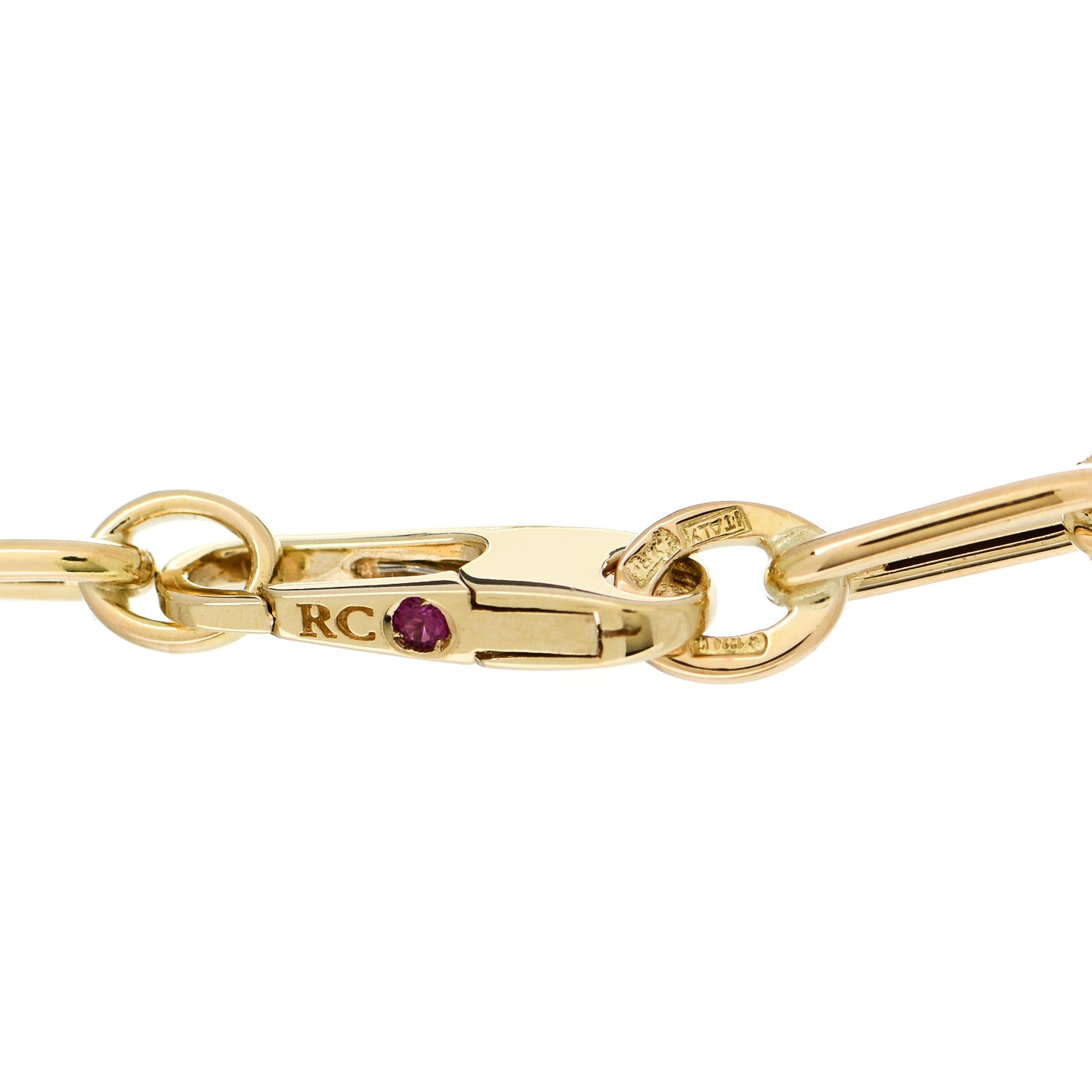Roberto Coin 18K Yellow Gold Fluted Paper Clip Link Bracelet 3 of 3