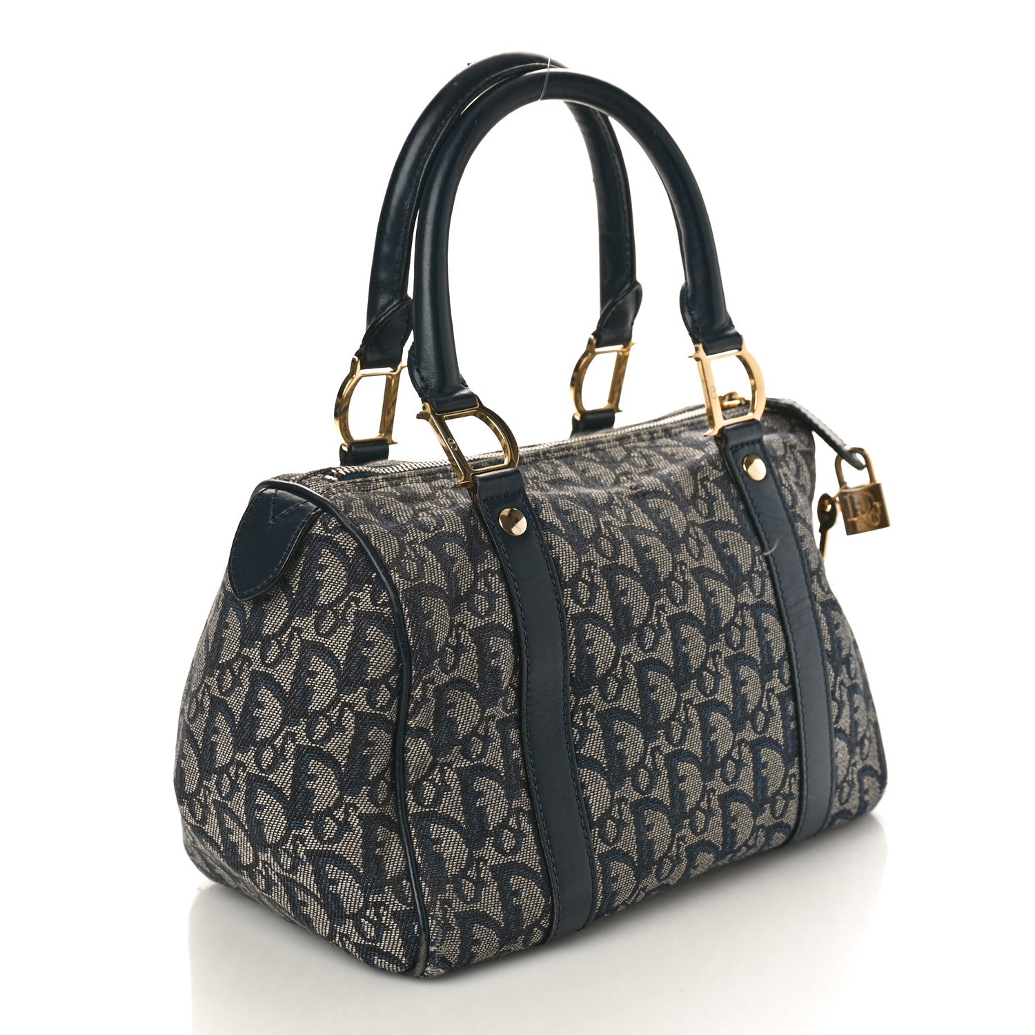 Christian Dior Monogram Boston Navy Blue 3 of 13