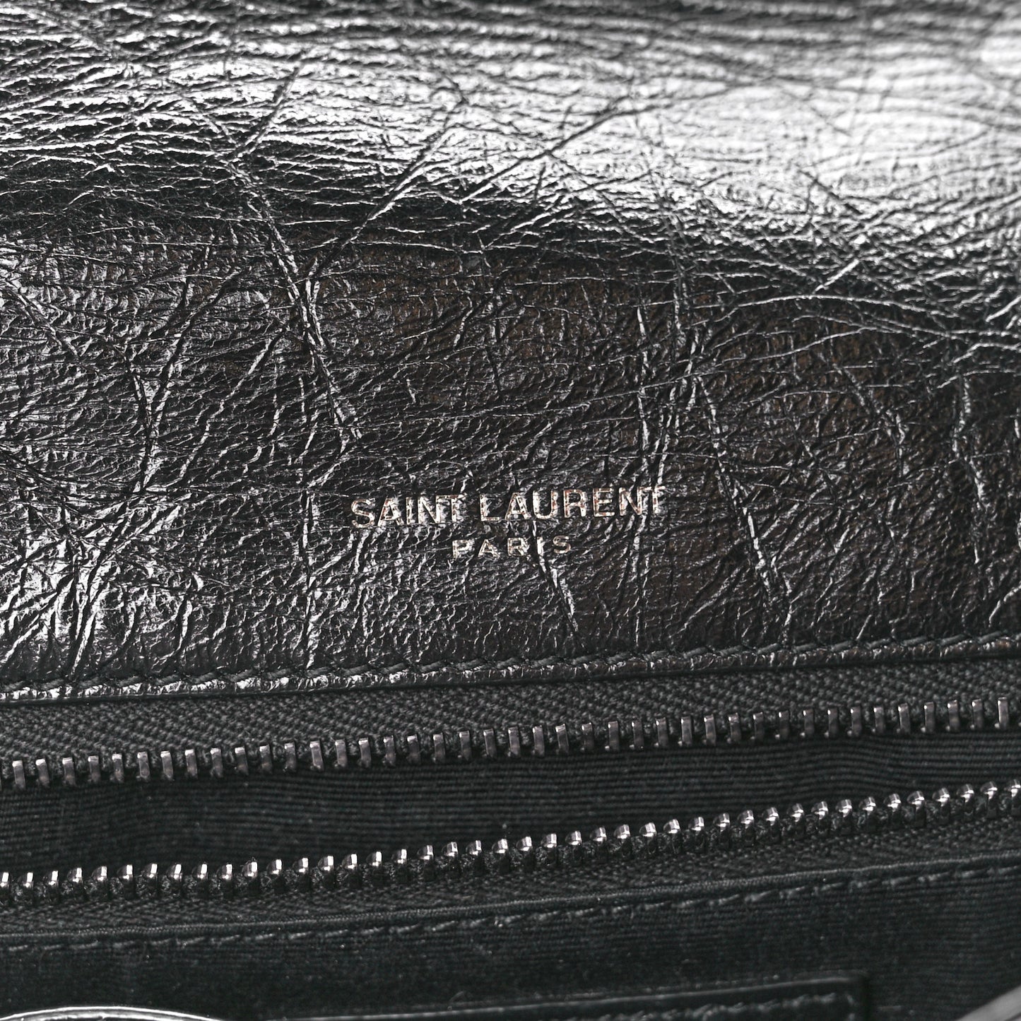 Crinkled Calfskin Matelasse Monogram Medium Niki Chain Satchel Black