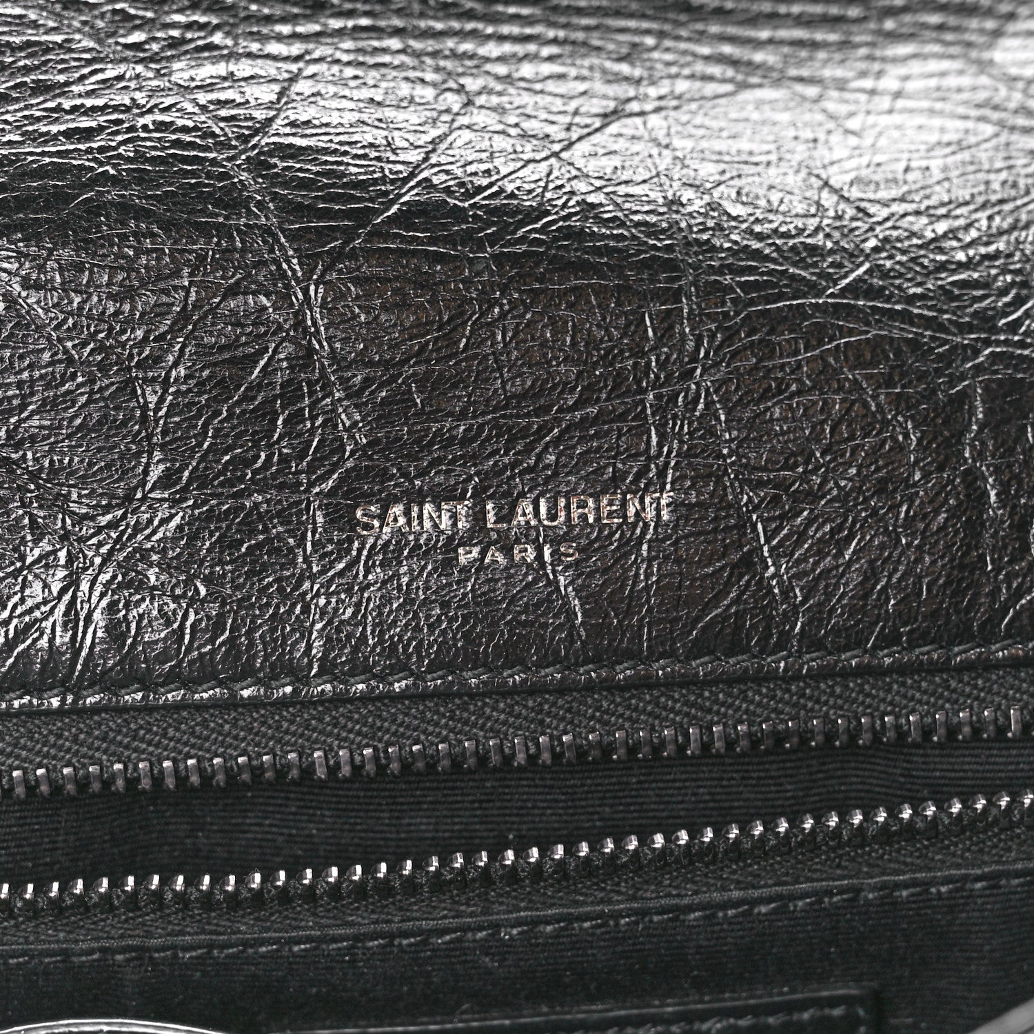 Saint Laurent Crinkled Calfskin Matelasse Monogram Medium Niki Chain Satchel Black 6 of 12