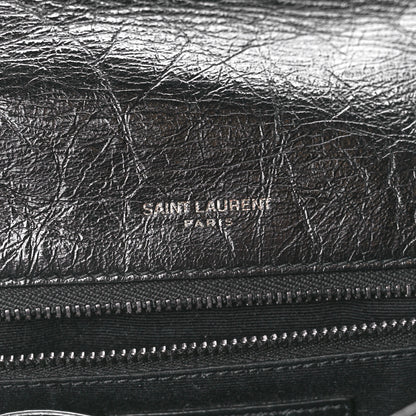 Saint Laurent Crinkled Calfskin Matelasse Monogram Medium Niki Chain Satchel Black 6 of 12