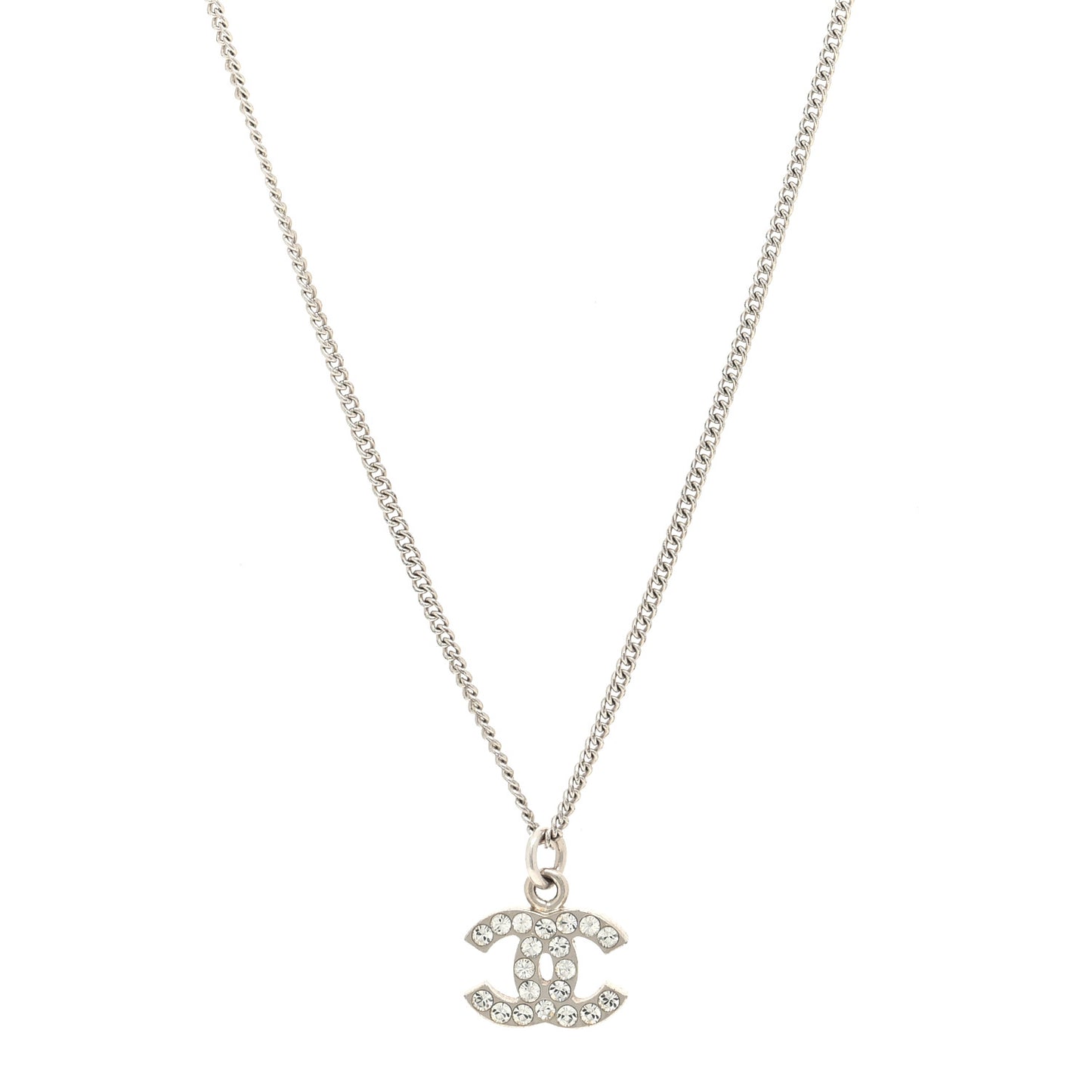 Crystal Timeless CC Necklace Silver
