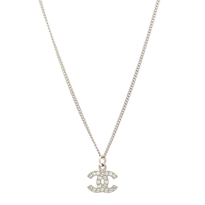 Chanel Crystal Timeless CC Necklace Silver 1 of 4