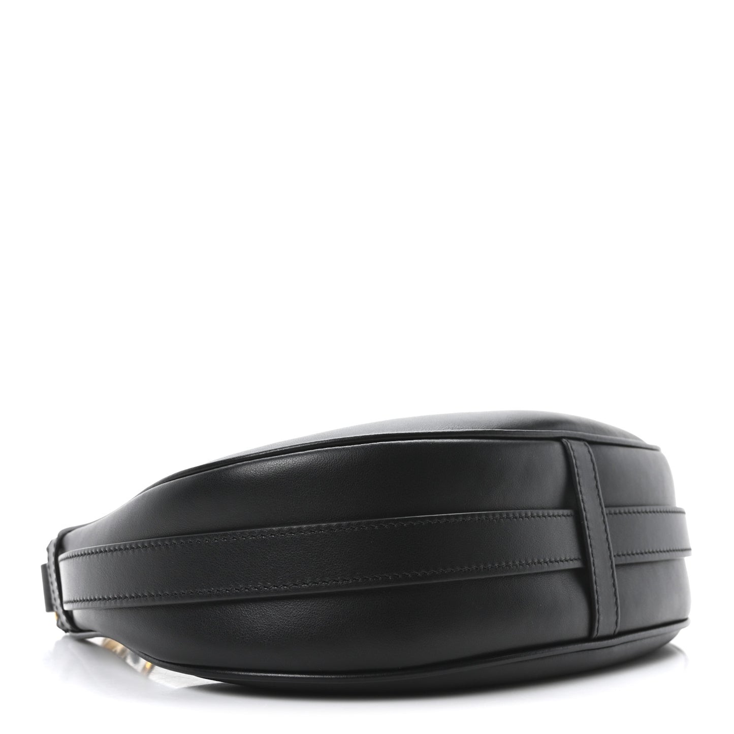 Smooth Calfskin Medium Strap Ava Shoulder Bag Black