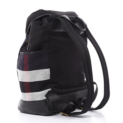 Burberry Overdyed Canvas Mega Check Drifton Backpack Black 3 of 10