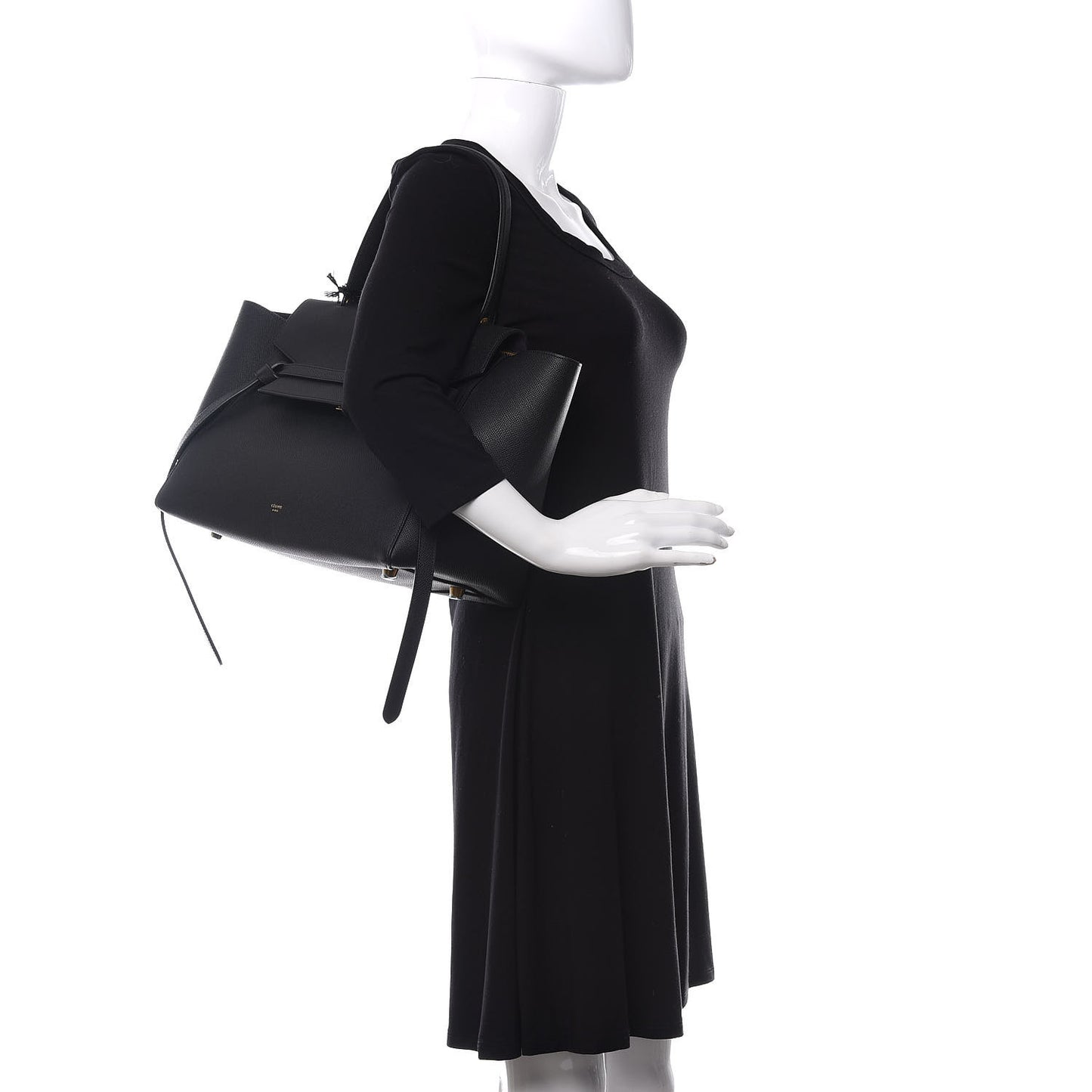 Grained Calfskin Small Belt Bag Black