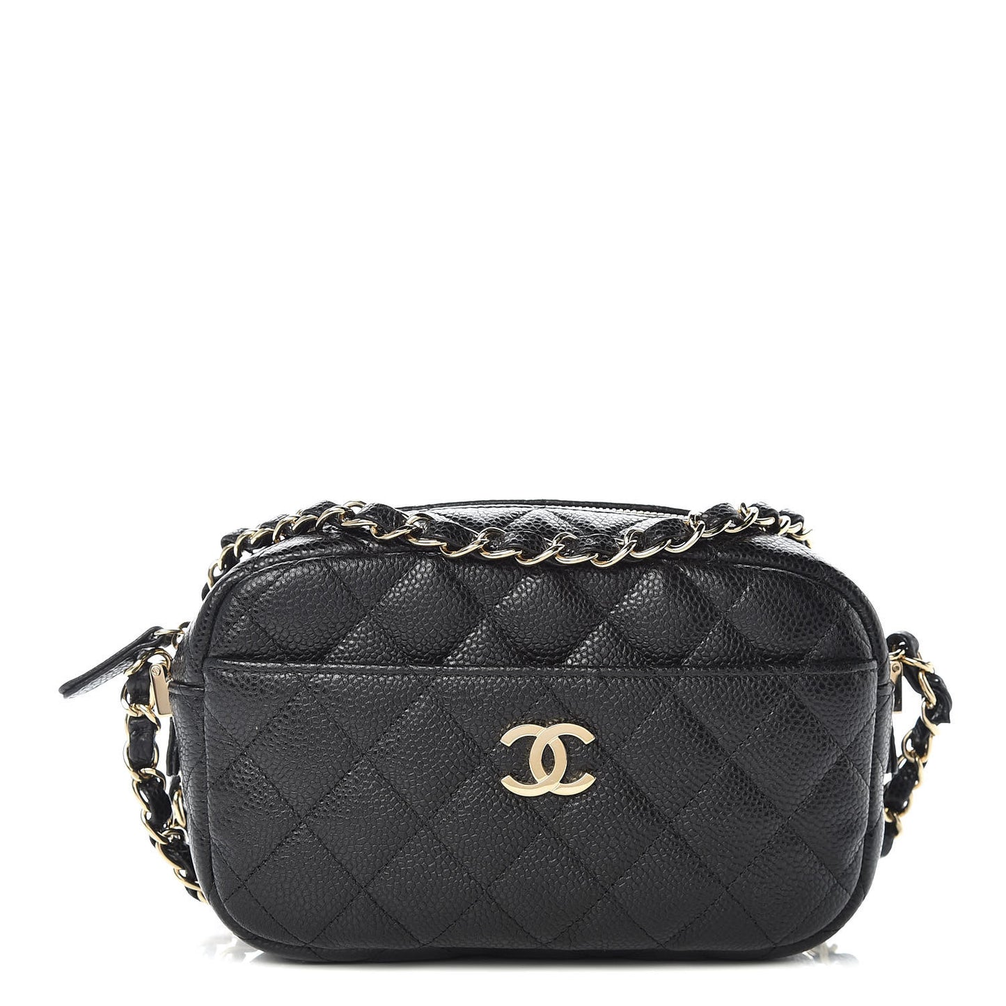 Caviar Quilted Camera Case Black