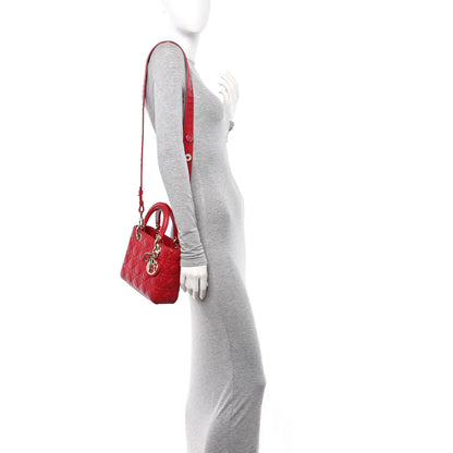 Christian Dior Lambskin Cannage Small Lucky Badges My Lady Dior Red 2 of 11