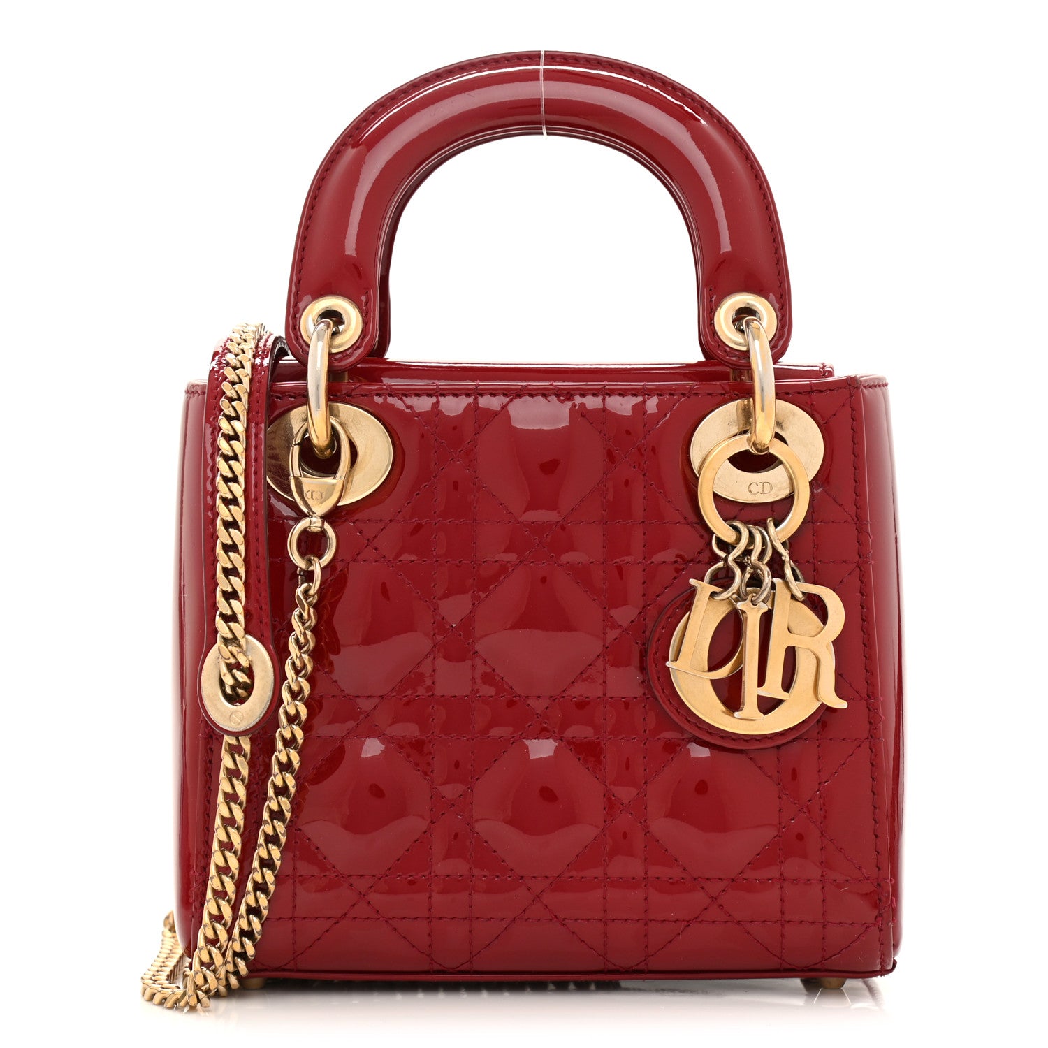 Christian Dior Patent Cannage Mini Lady Dior Red 2 of 10