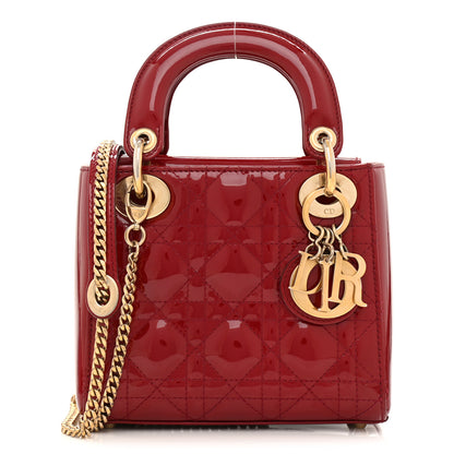 Christian Dior Patent Cannage Mini Lady Dior Red 2 of 10