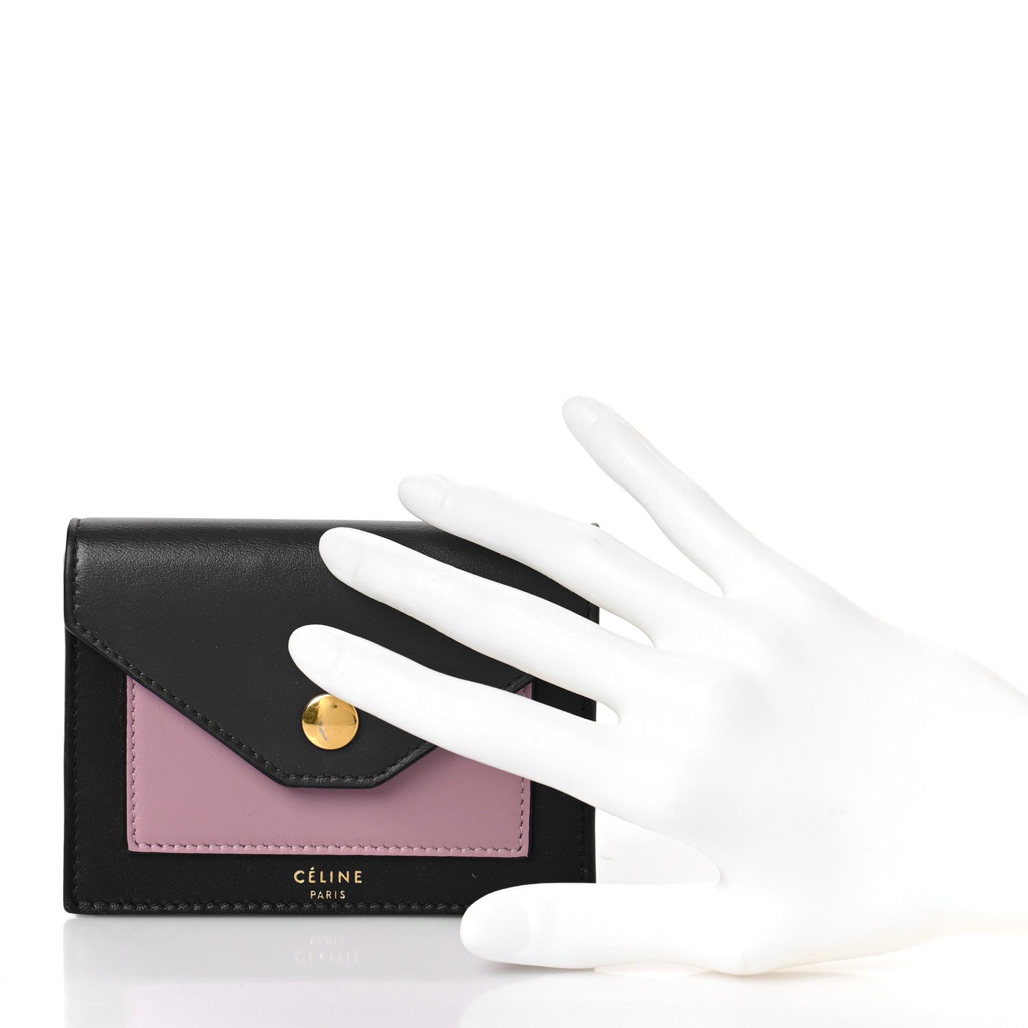 Celine Smooth Calfskin Pocket Card Holder Liquorice Black 2 of 8