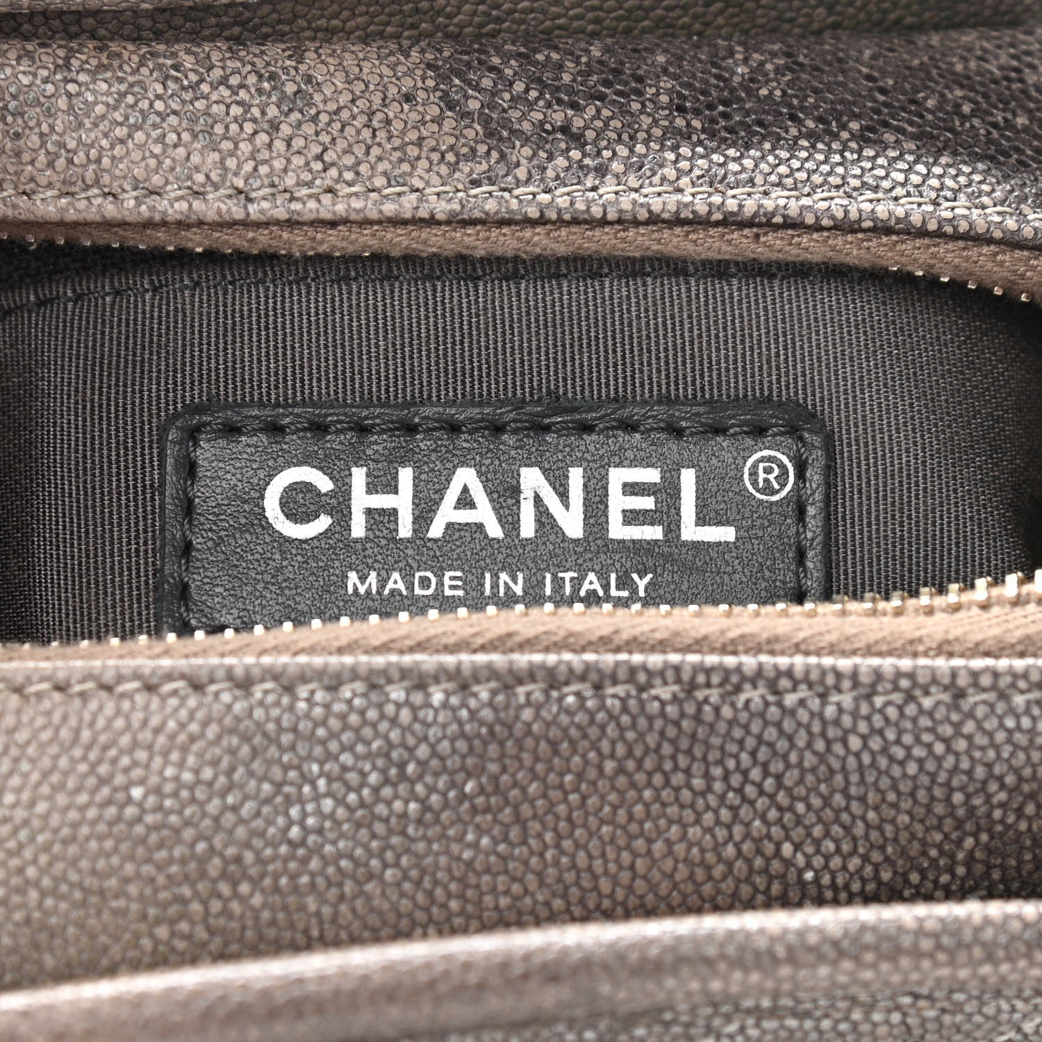 Chanel Metallic Caviar Chevron Quilted Small Gabrielle Hobo Light Silver Gold 6 of 10