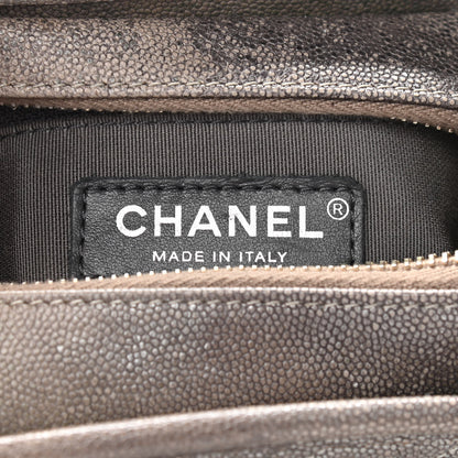 Chanel Metallic Caviar Chevron Quilted Small Gabrielle Hobo Light Silver Gold 6 of 10