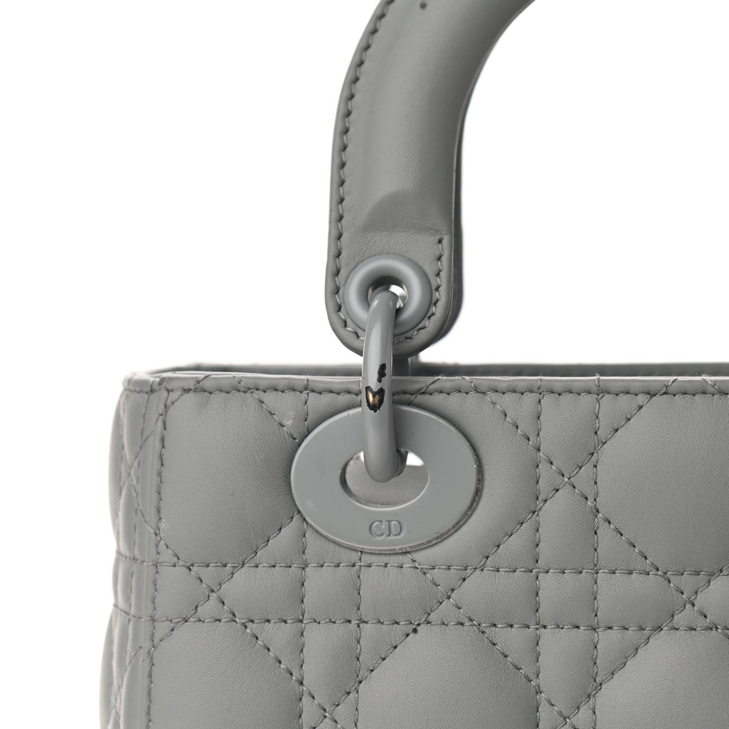 Ultra Matte Calfskin Cannage Medium Lady Dior Grey Stone