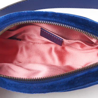 Gucci Velvet Matelasse GG Marmont Belt Bag 95 38 Cobalt Blue 5 of 9