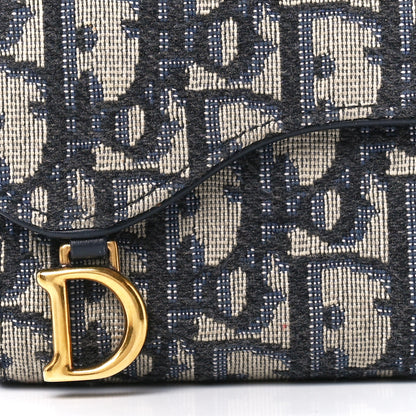 Christian Dior Oblique Saddle Lotus Wallet Blue 11 of 15