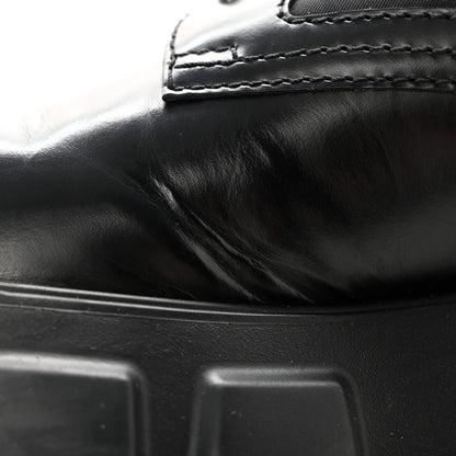 Prada Spazzolato Rois Nylon Metal Triangle Logo Monolith Pouch Pocket 55mm Boots 40 Black 15 of 16