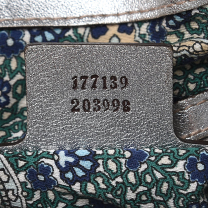 Gucci Metallic Calfskin Medium Indy Top Handle Hobo Silver 7 of 17