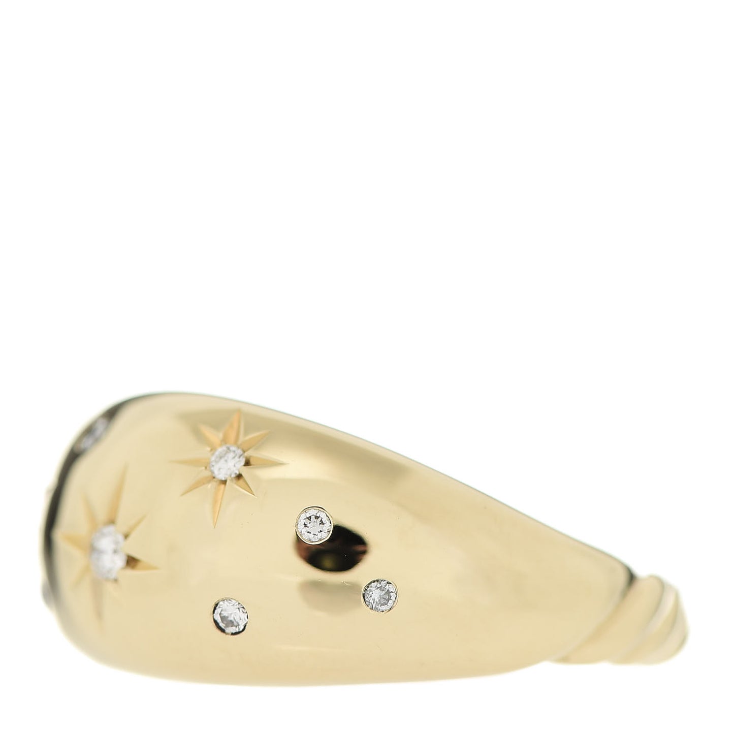 18K Yellow Gold Diamond 11mm Pure Form Ring 54 6.75