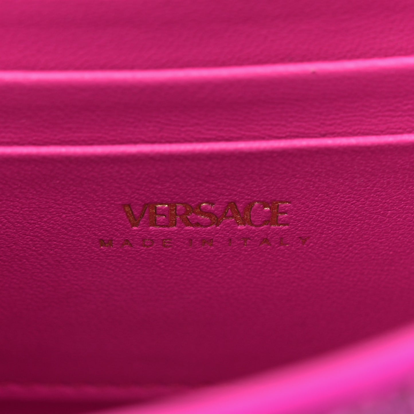Satin Crystal Studded Mini La Medusa Bag Fuxia