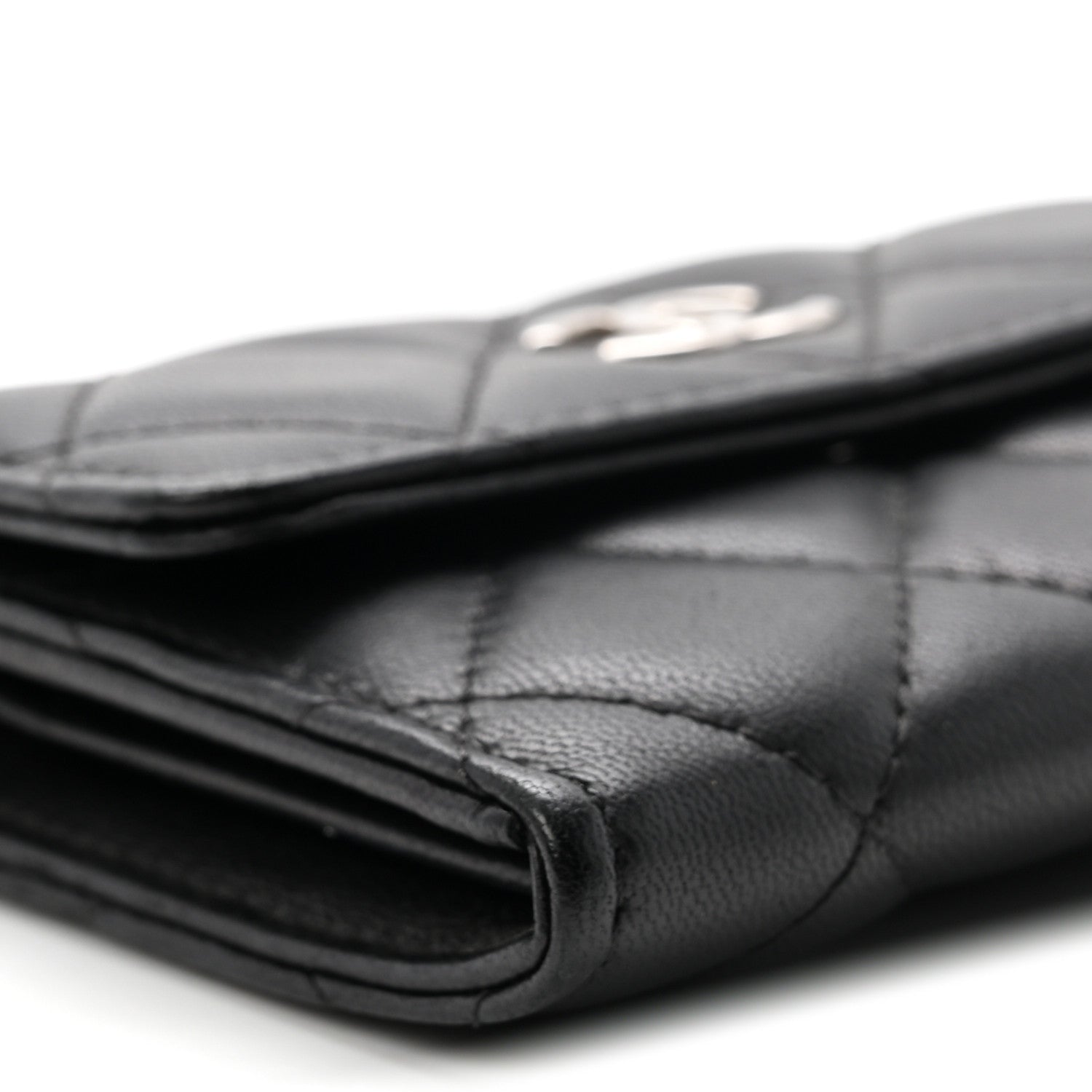 Chanel Lambskin Quilted Card Holder On Chain Black 10 of 11