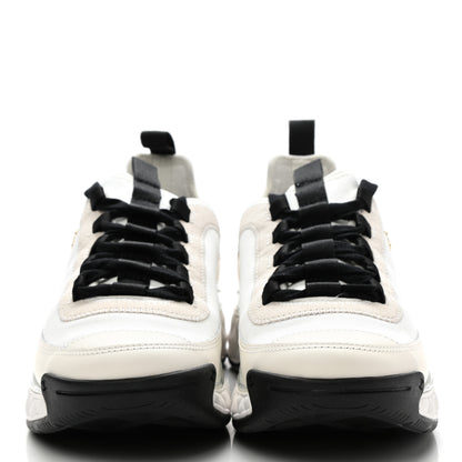 Chanel Velvet Calfskin Mixed Fibers CC Sneakers 39 Ivory Black 2 of 9