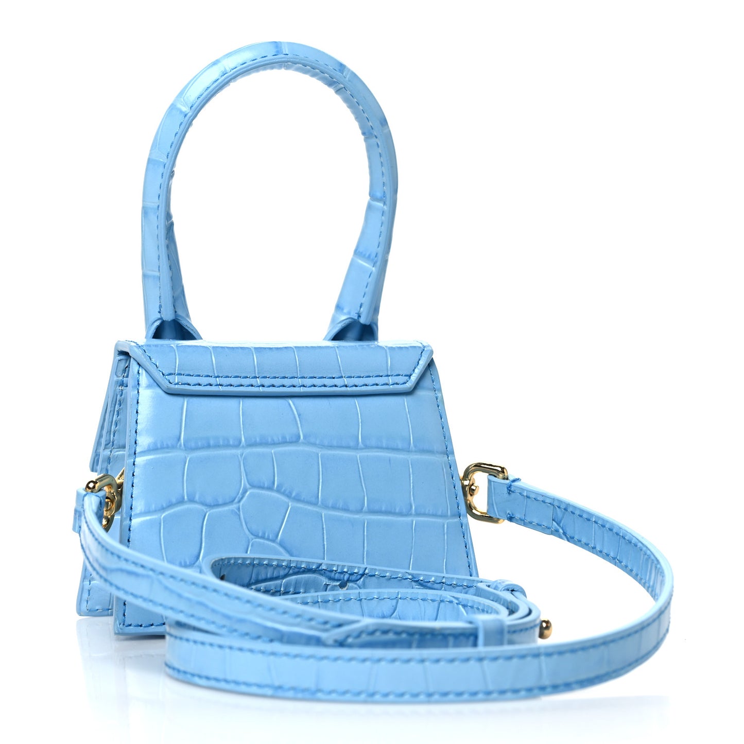 Calfskin Crocodile Embossed Le Chiquito Blue