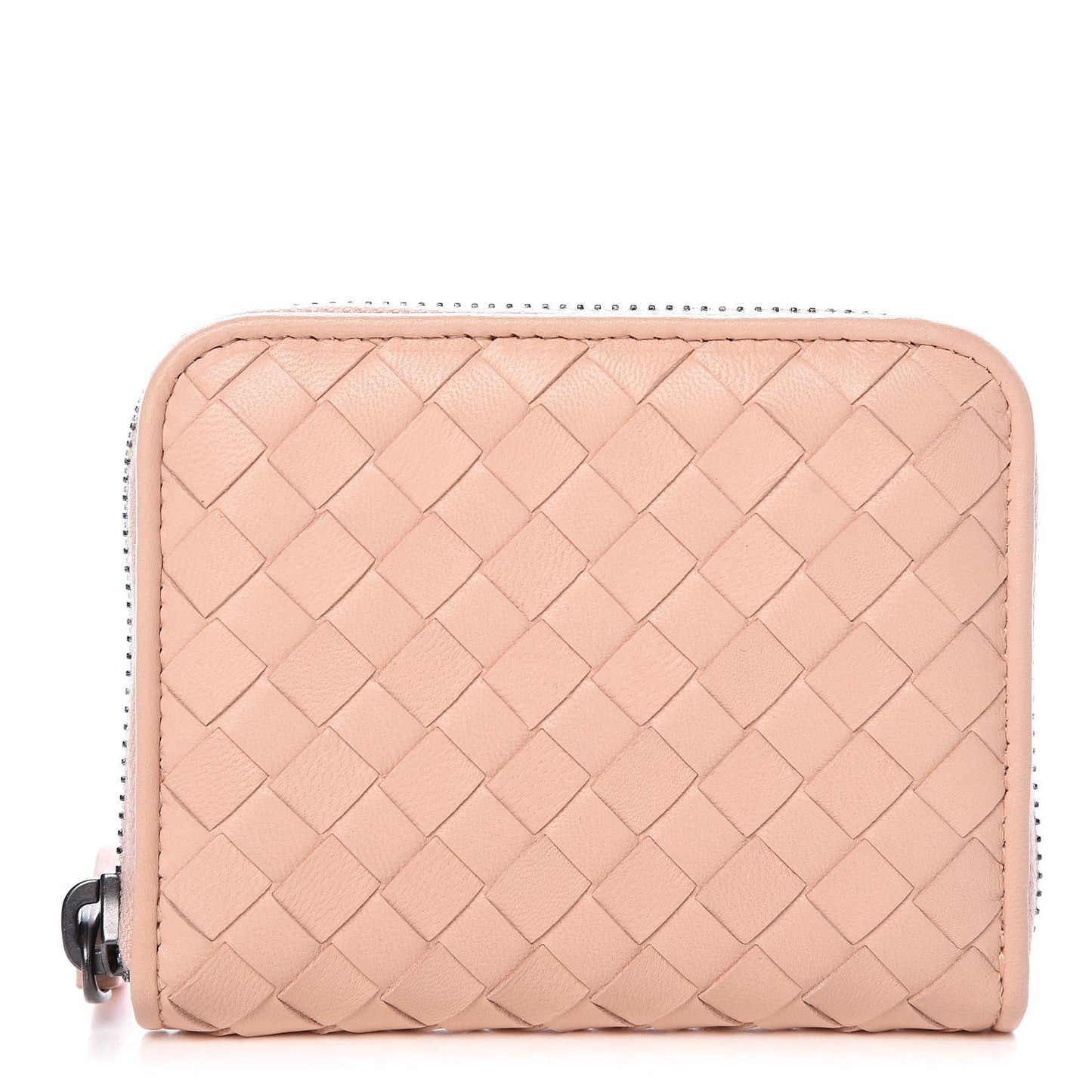 Nappa Intrecciato Zip Around Coin Purse Flamingo