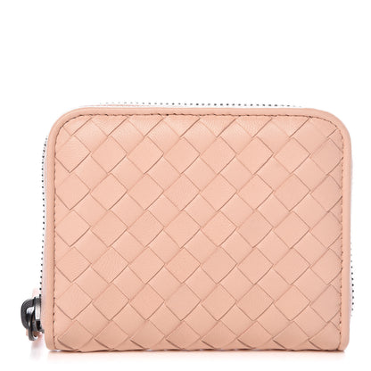 Bottega Veneta Nappa Intrecciato Zip Around Coin Purse Flamingo 1 of 8