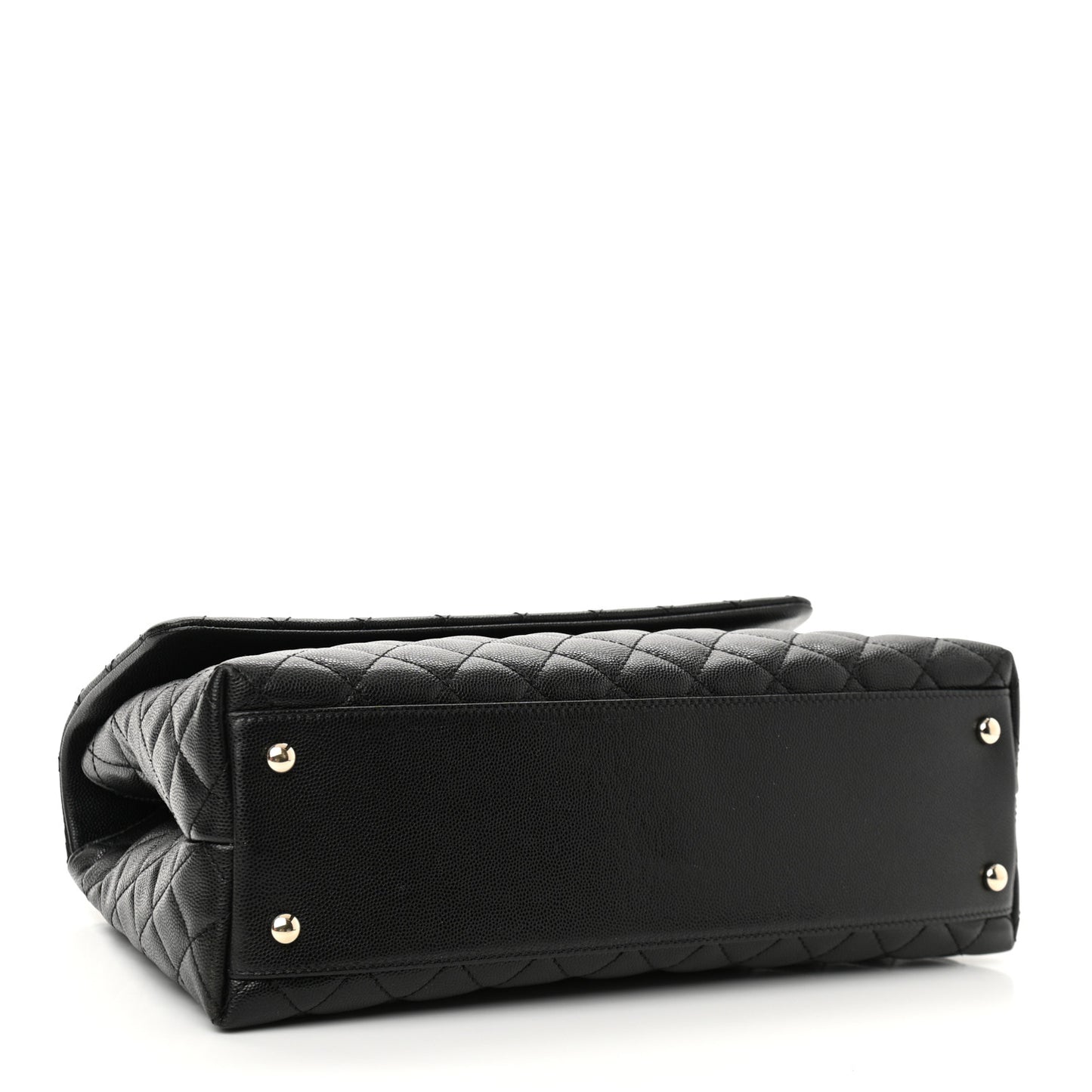 Caviar Quilted Medium Coco Handle Flap Black