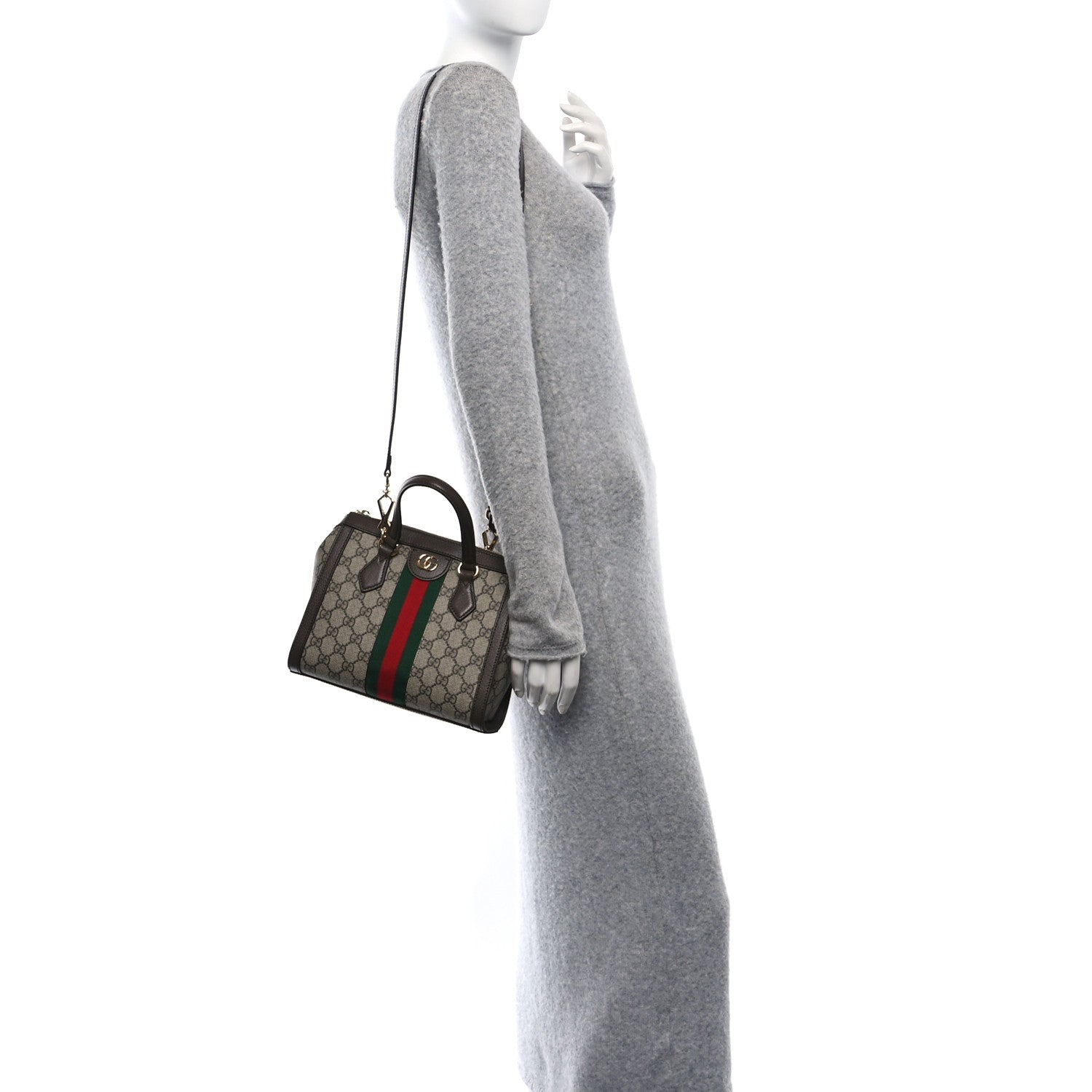 Gucci GG Supreme Monogram Small Ophidia Tote Bag Brown 2 of 10