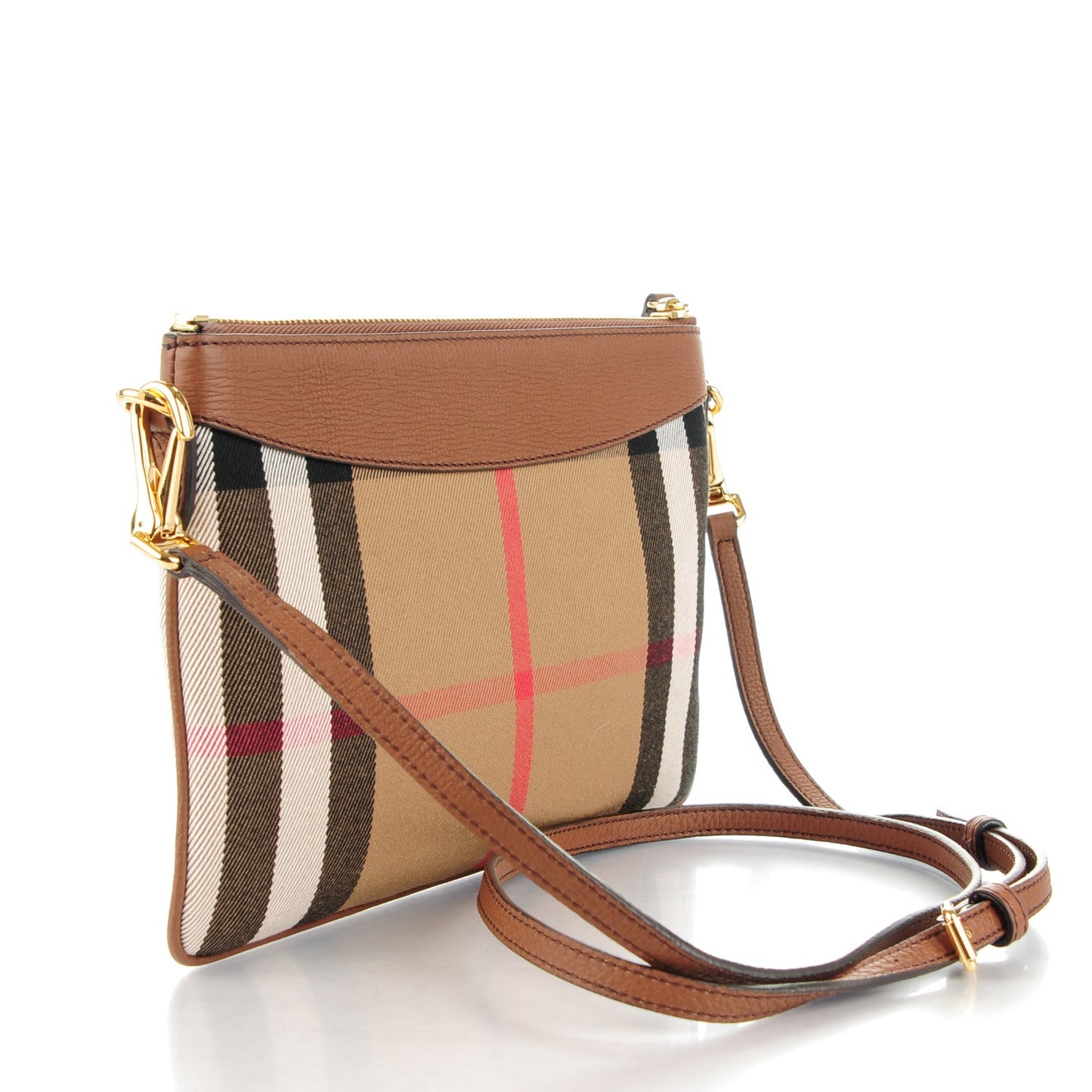 House Check Derby Peyton Crossbody Clutch Bag Tan