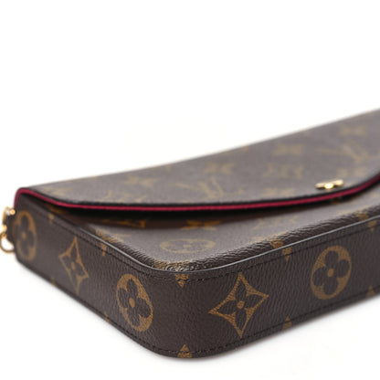 Louis Vuitton Monogram Pochette Felicie Chain Wallet Fuchsia 9 of 11