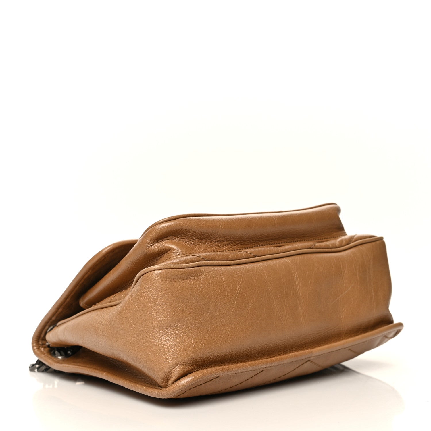 Saint Laurent Crinkled Calfskin Matelasse Monogram Medium Niki Chain Satchel Natural Tan 4 of 6