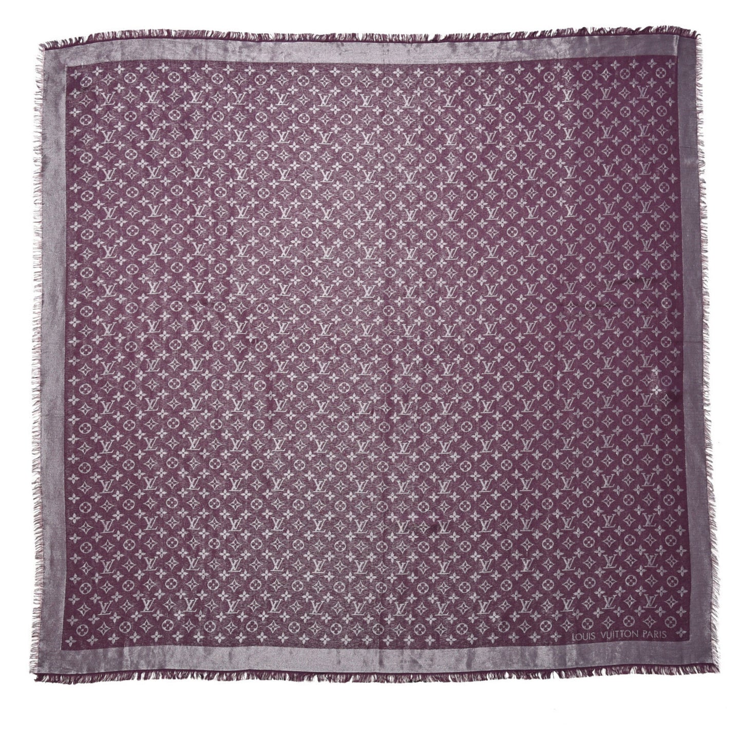 Silk Lurex Wool Monogram Shine Shawl Amarante