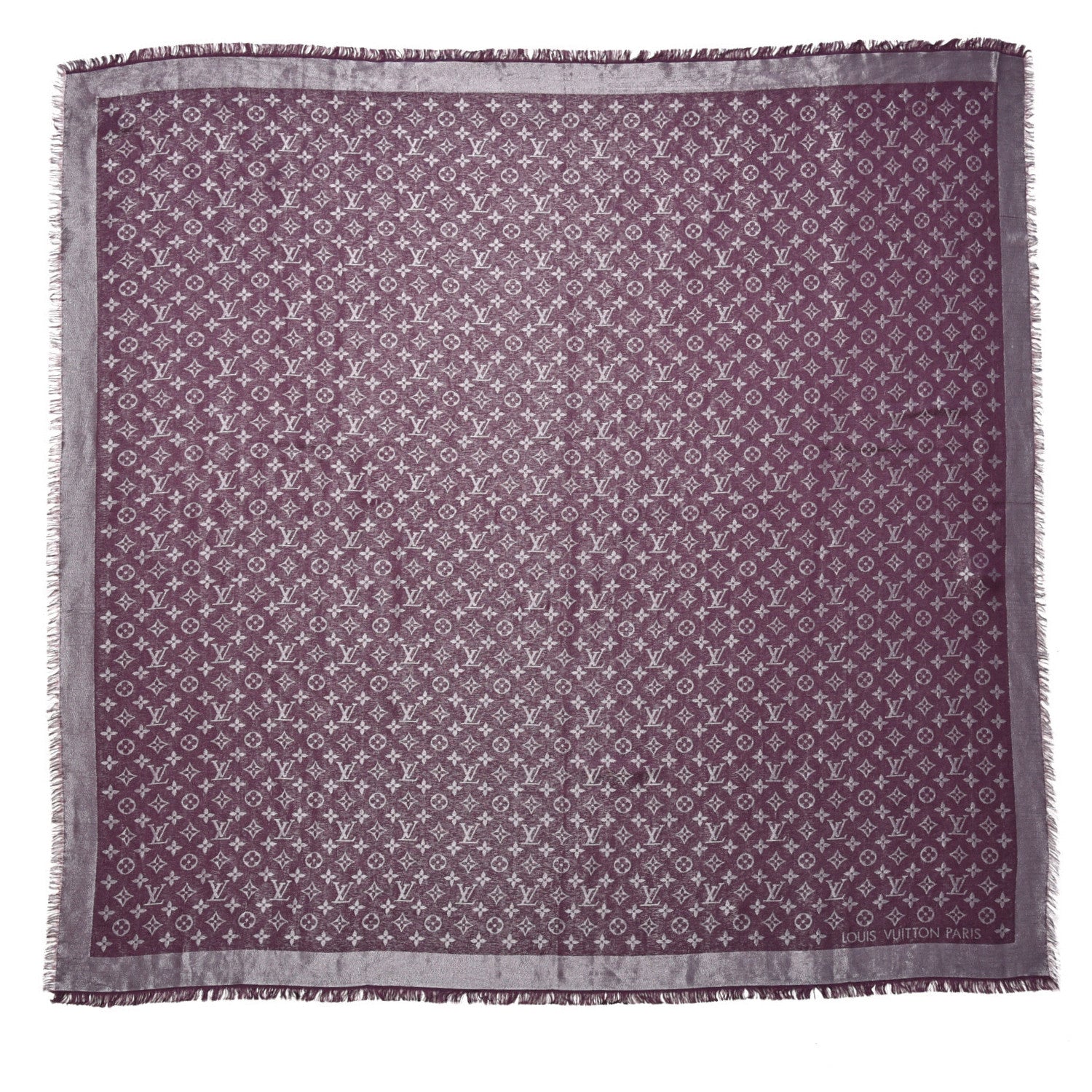 Louis Vuitton Silk Lurex Wool Monogram Shine Shawl Amarante 1 of 4